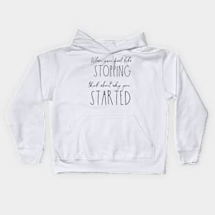 Work motivational typography script blush pink Kids Hoodie